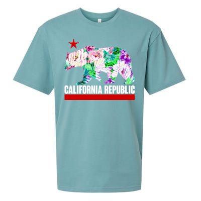 Floral California Republic Bear Tropical Bear Sueded Cloud Jersey T-Shirt