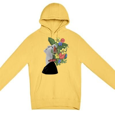 Floral Hat Art Premium Pullover Hoodie