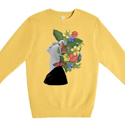 Floral Hat Art Premium Crewneck Sweatshirt