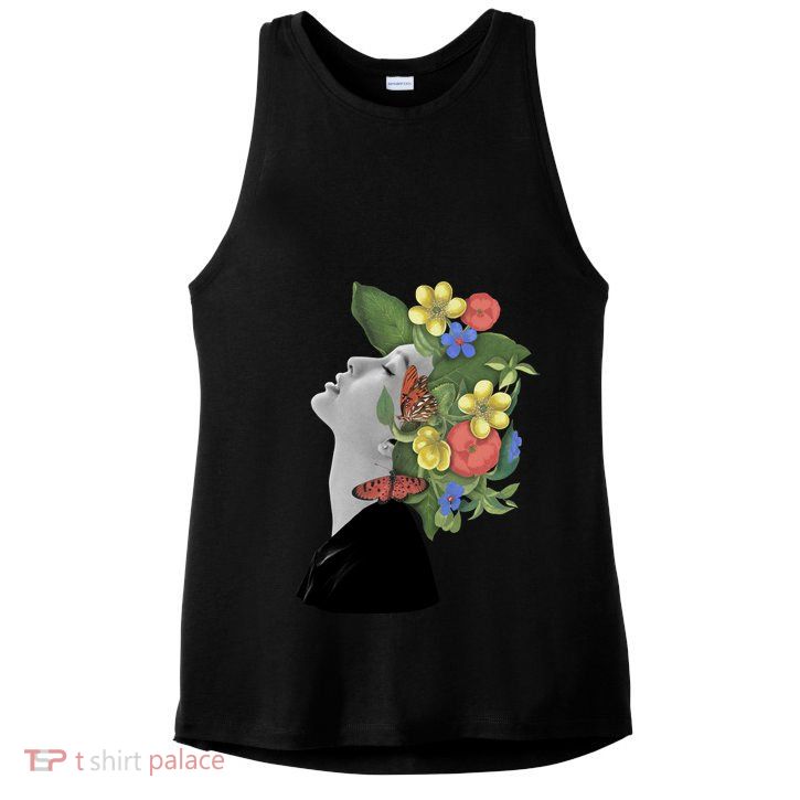 Floral Hat Art Ladies PosiCharge Tri-Blend Wicking Tank