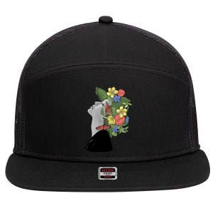 Floral Hat Art 7 Panel Mesh Trucker Snapback Hat