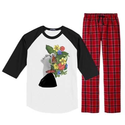 Floral Hat Art Raglan Sleeve Pajama Set