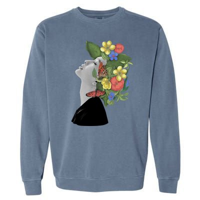 Floral Hat Art Garment-Dyed Sweatshirt