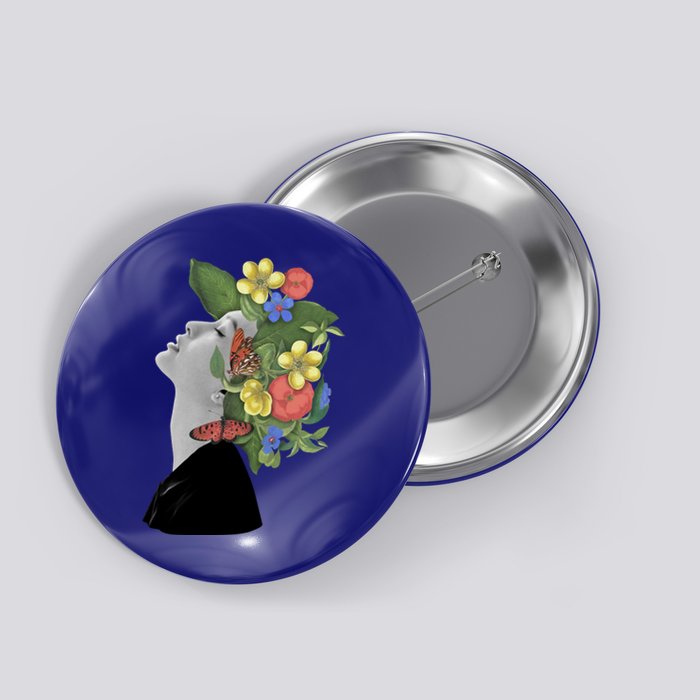 Floral Hat Art Button