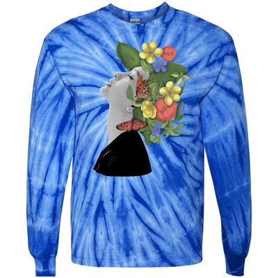 Floral Hat Art Tie-Dye Long Sleeve Shirt