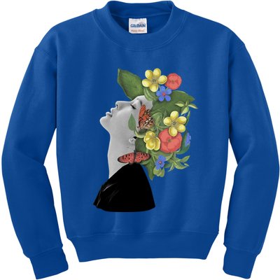 Floral Hat Art Kids Sweatshirt