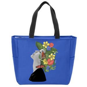 Floral Hat Art Zip Tote Bag