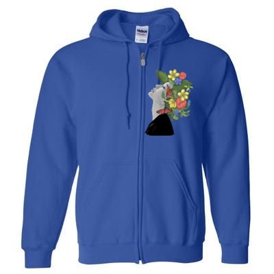 Floral Hat Art Full Zip Hoodie