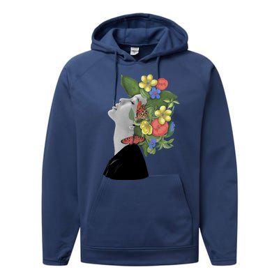 Floral Hat Art Performance Fleece Hoodie