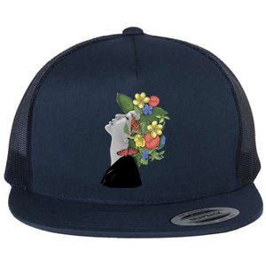 Floral Hat Art Flat Bill Trucker Hat