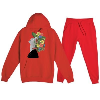 Floral Hat Art Premium Hooded Sweatsuit Set