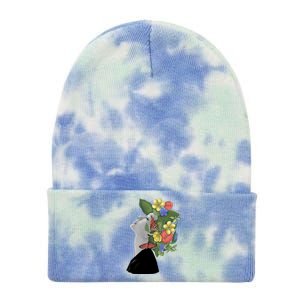 Floral Hat Art Tie Dye 12in Knit Beanie