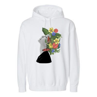 Floral Hat Art Garment-Dyed Fleece Hoodie