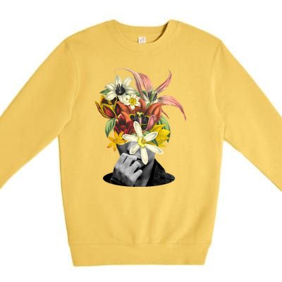 Floral Head Art Premium Crewneck Sweatshirt