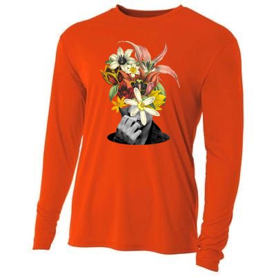 Floral Head Art Cooling Performance Long Sleeve Crew