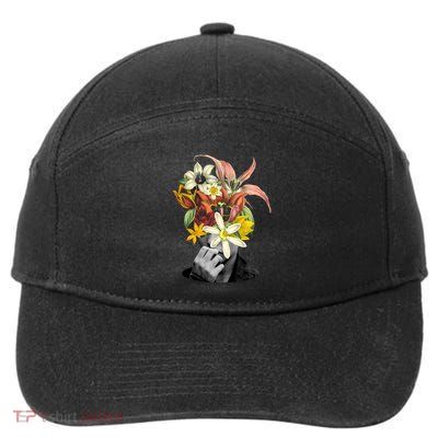 Floral Head Art 7-Panel Snapback Hat