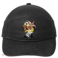 Floral Head Art 7-Panel Snapback Hat
