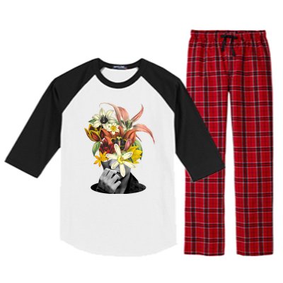 Floral Head Art Raglan Sleeve Pajama Set