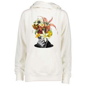 Floral Head Art Womens Funnel Neck Pullover Hood