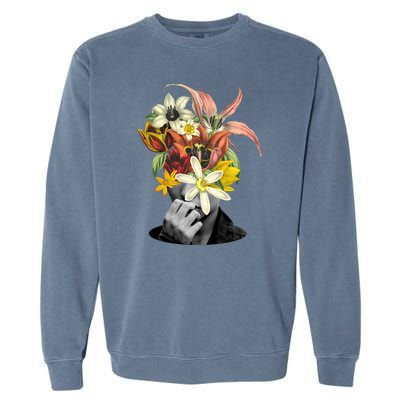 Floral Head Art Garment-Dyed Sweatshirt