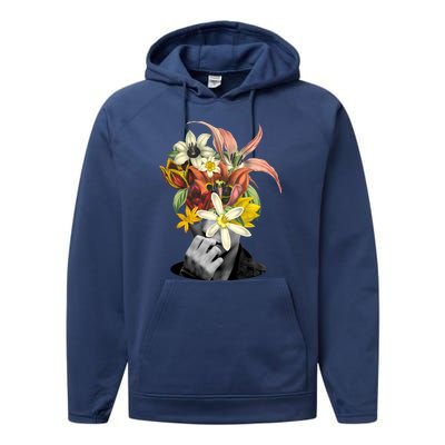 Floral Head Art Performance Fleece Hoodie