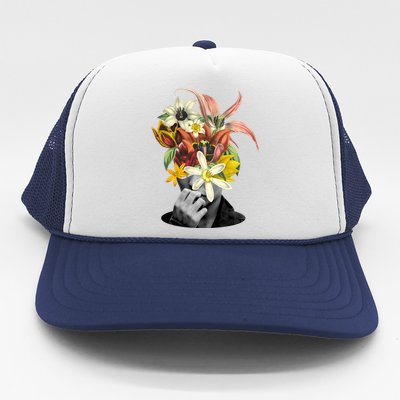 Floral Head Art Trucker Hat