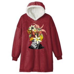 Floral Head Art Hooded Wearable Blanket