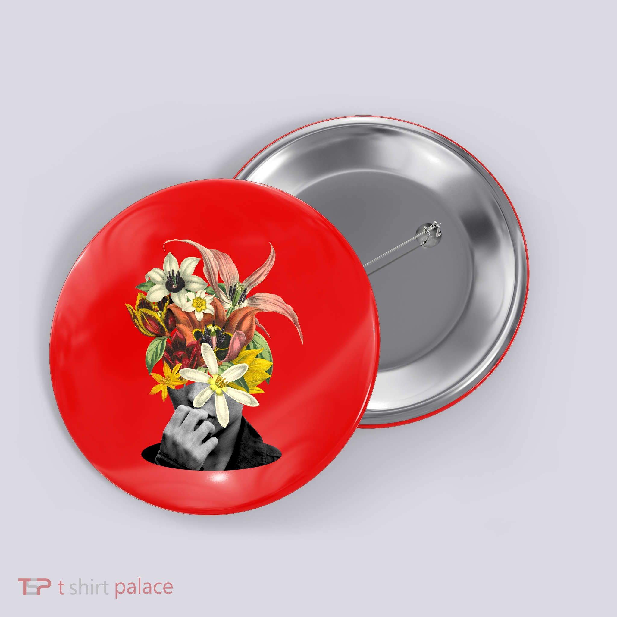 Floral Head Art Button