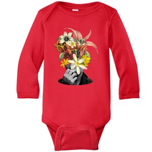 Floral Head Art Baby Long Sleeve Bodysuit