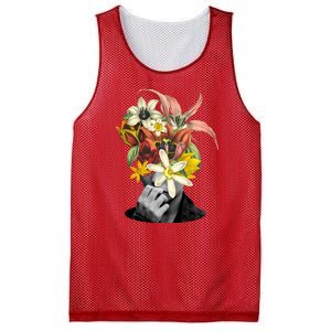 Floral Head Art Mesh Reversible Basketball Jersey Tank