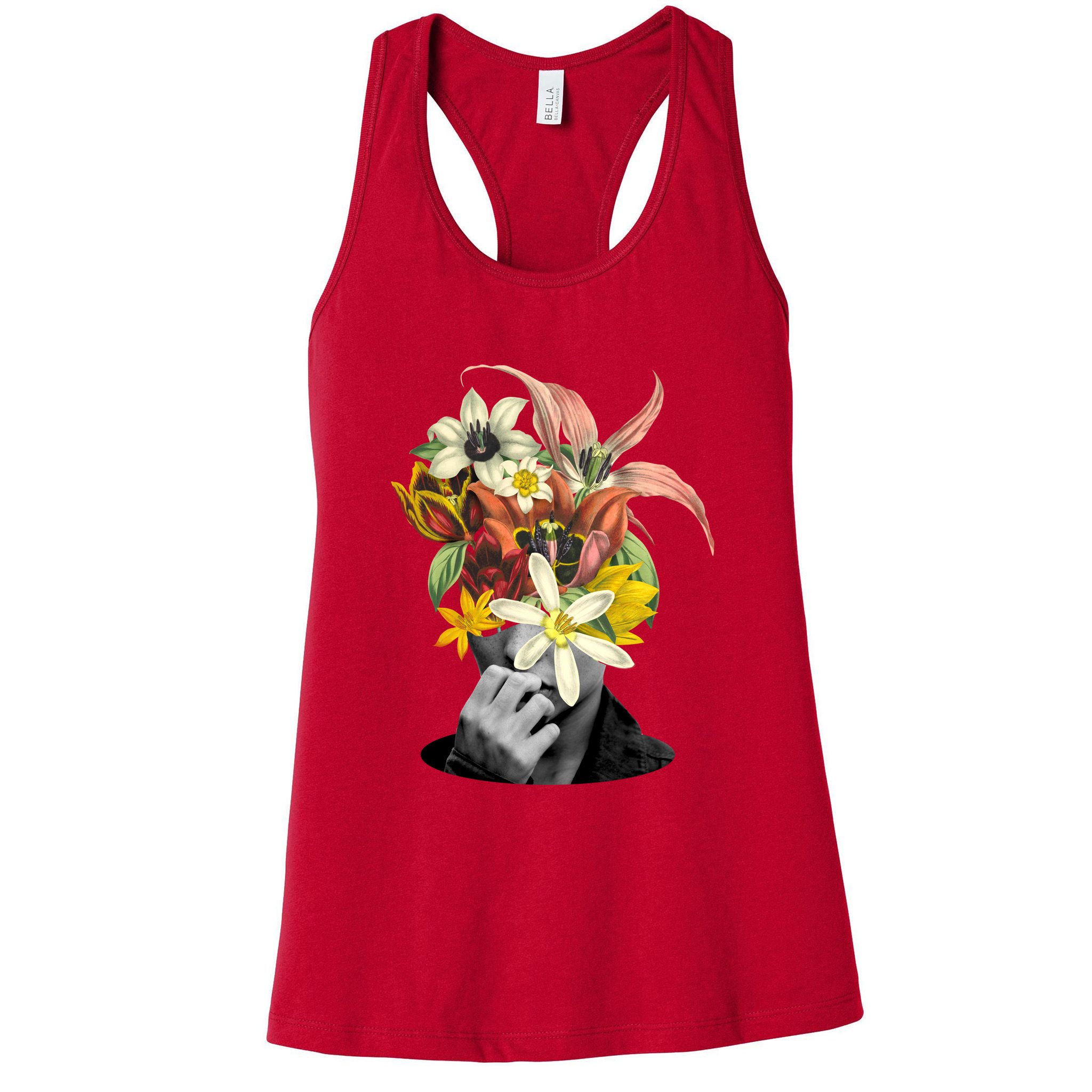 Floral Head Art Womens Tank Top