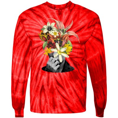 Floral Head Art Tie-Dye Long Sleeve Shirt