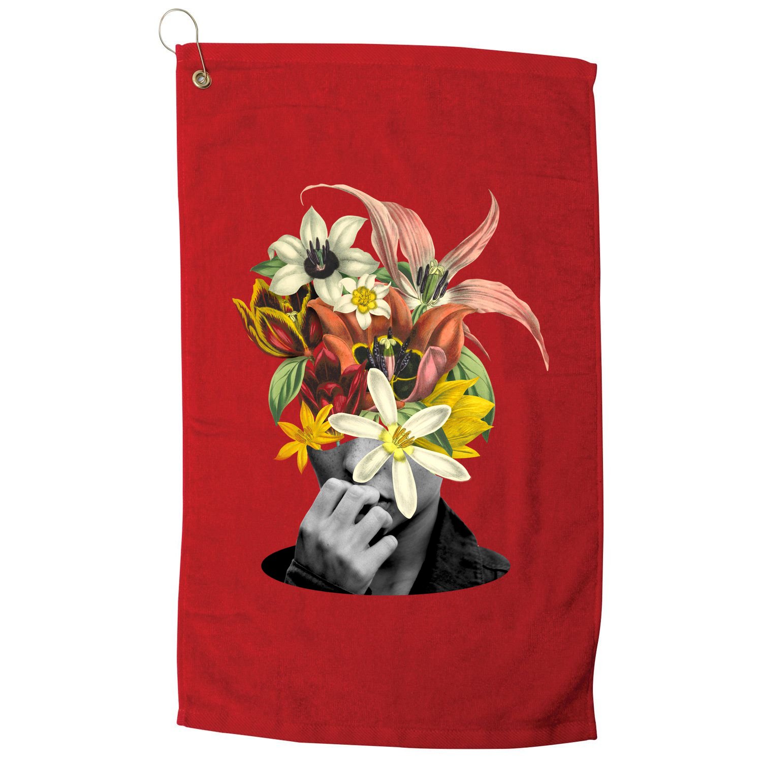 Floral Head Art Golf Towel