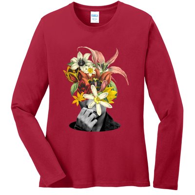 Floral Head Art Ladies Long Sleeve Shirt