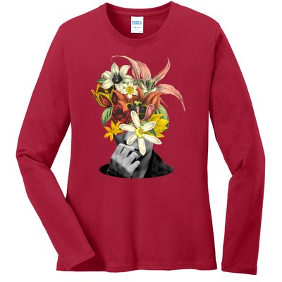 Floral Head Art Ladies Long Sleeve Shirt