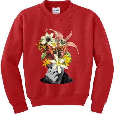 Floral Head Art Kids Sweatshirt