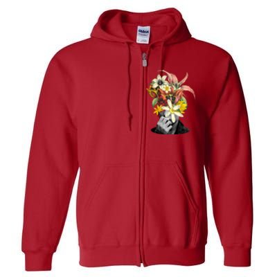 Floral Head Art Full Zip Hoodie