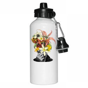 Floral Head Art Aluminum Water Bottle