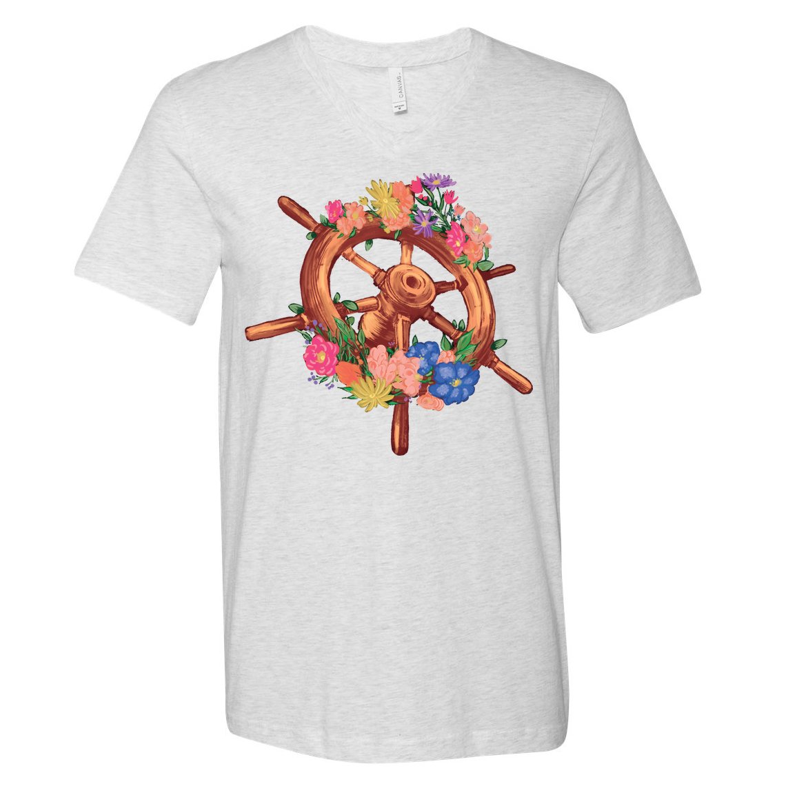 Floral Helm V-Neck T-Shirt