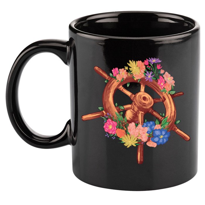 Floral Helm 11oz C Handle Ceramic Mug