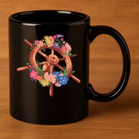Floral Helm 11oz C Handle Ceramic Mug