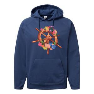 Floral Helm Performance Fleece Hoodie