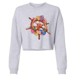 Floral Helm Cropped Pullover Crew