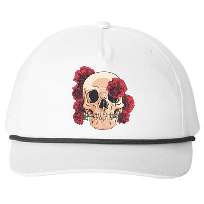 Floral Skull Snapback Five-Panel Rope Hat