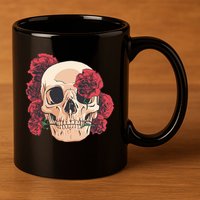 Floral Skull 11oz C Handle Ceramic Mug