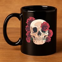 Floral Skull 11oz C Handle Ceramic Mug