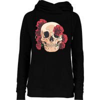 Floral Skull Womens Funnel Neck Pullover Hood