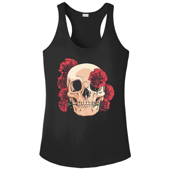 Floral Skull Ladies PosiCharge Competitor Racerback Tank