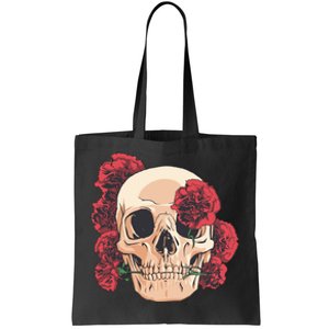 Floral Skull Tote Bag