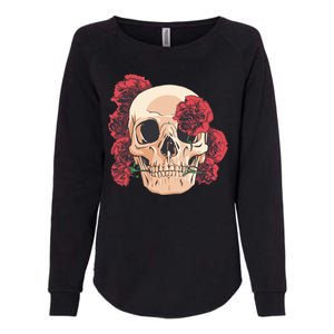 Floral Skull Womens California Wash Sweatshirt